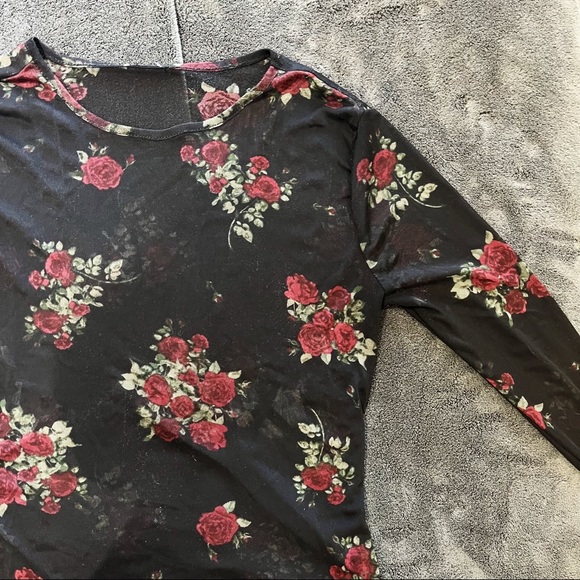 Dynamite | Sheer Mesh Floral Top - Picture 1 of 3